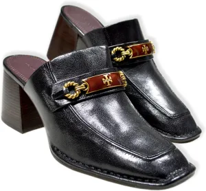 Tory Burch Womens 134950 Leather Block Heel Plaque Mule 65 mm Shoes,