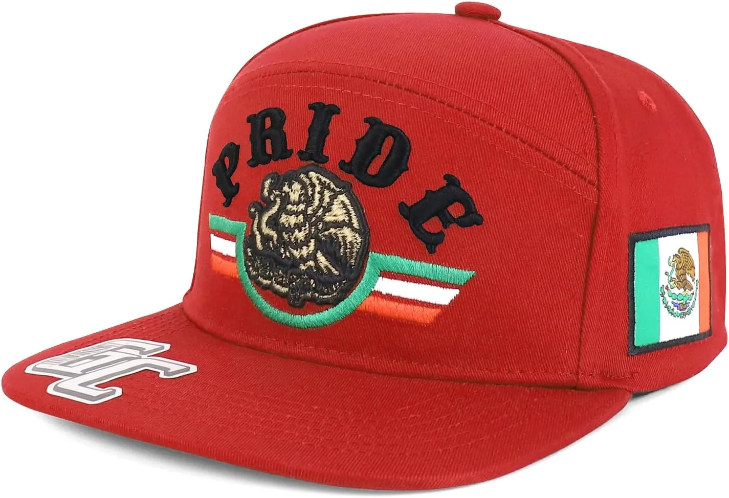 Trendy Apparel Shop 3D Mexico Pride Embroidered Flatbill Snapback Cap