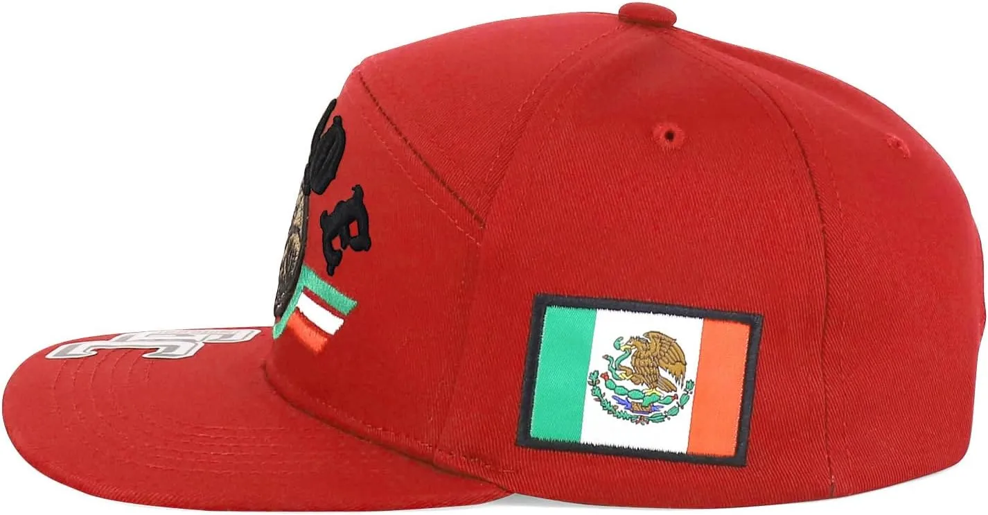 Trendy Apparel Shop 3D Mexico Pride Embroidered Flatbill Snapback Cap