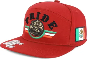 Trendy Apparel Shop 3D Mexico Pride Embroidered Flatbill Snapback Cap