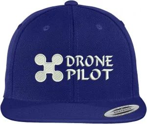 Trendy Apparel Shop Drone Pilot Aviator Embroidered Flat Bill Snapback Baseball Cap