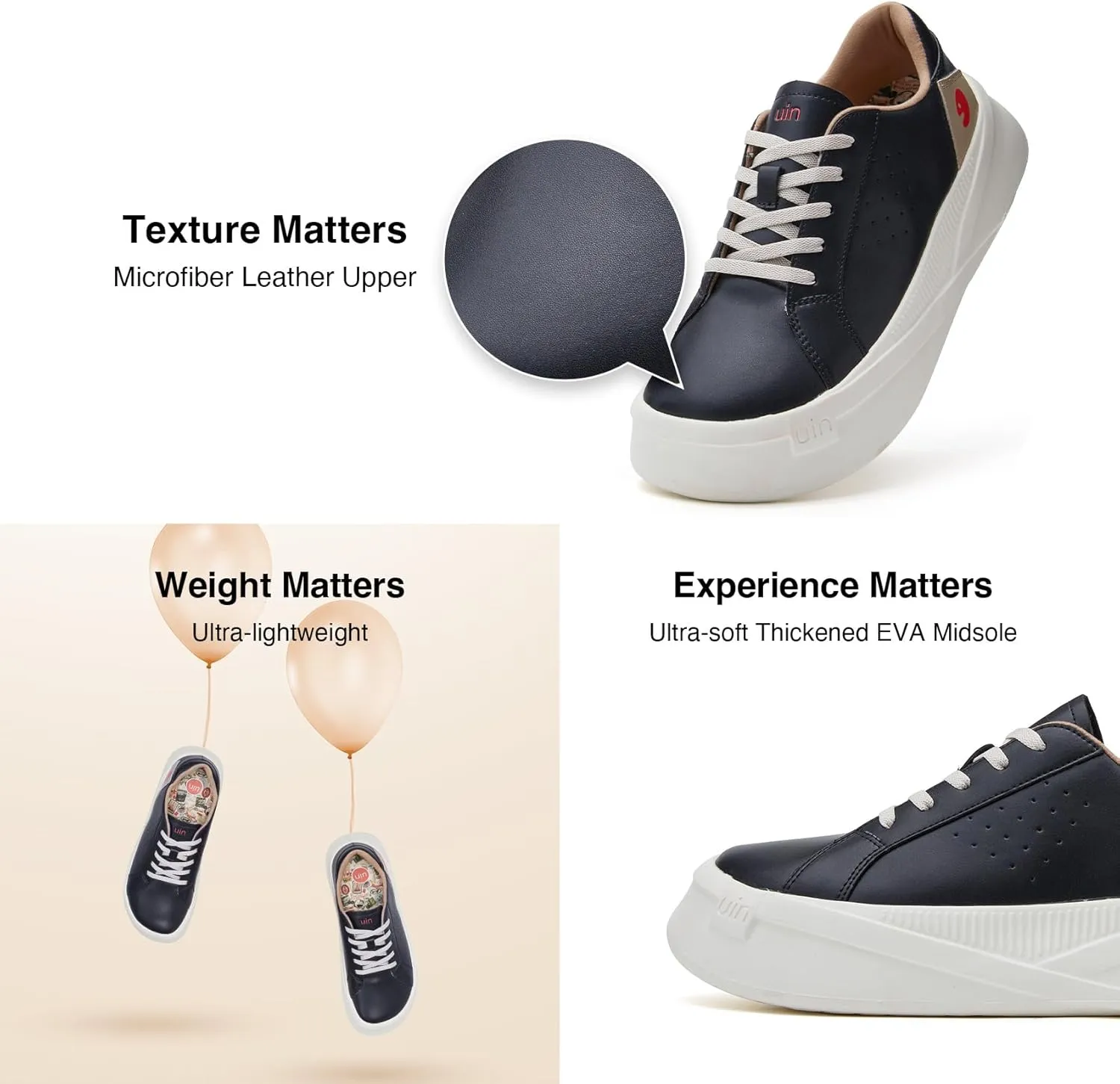UIN Women's Platform Fashion Sneaker Comfortable Casual Art Travel Shoes Victoria