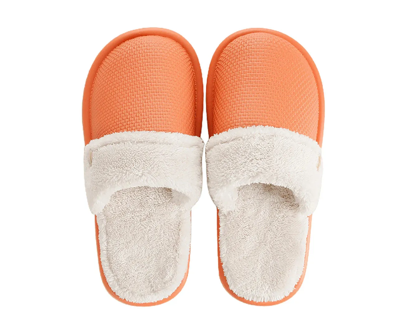 Unisex Solid Color Waterproof Removable Liner Slipper Home Indoor Outdoor Shoe-Orange