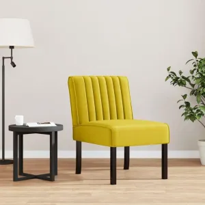 Upholstered Slipper Chair with Velvet Cover, Comfortable Seating with Wooden Legs, Ideal for Lounging, Yellow