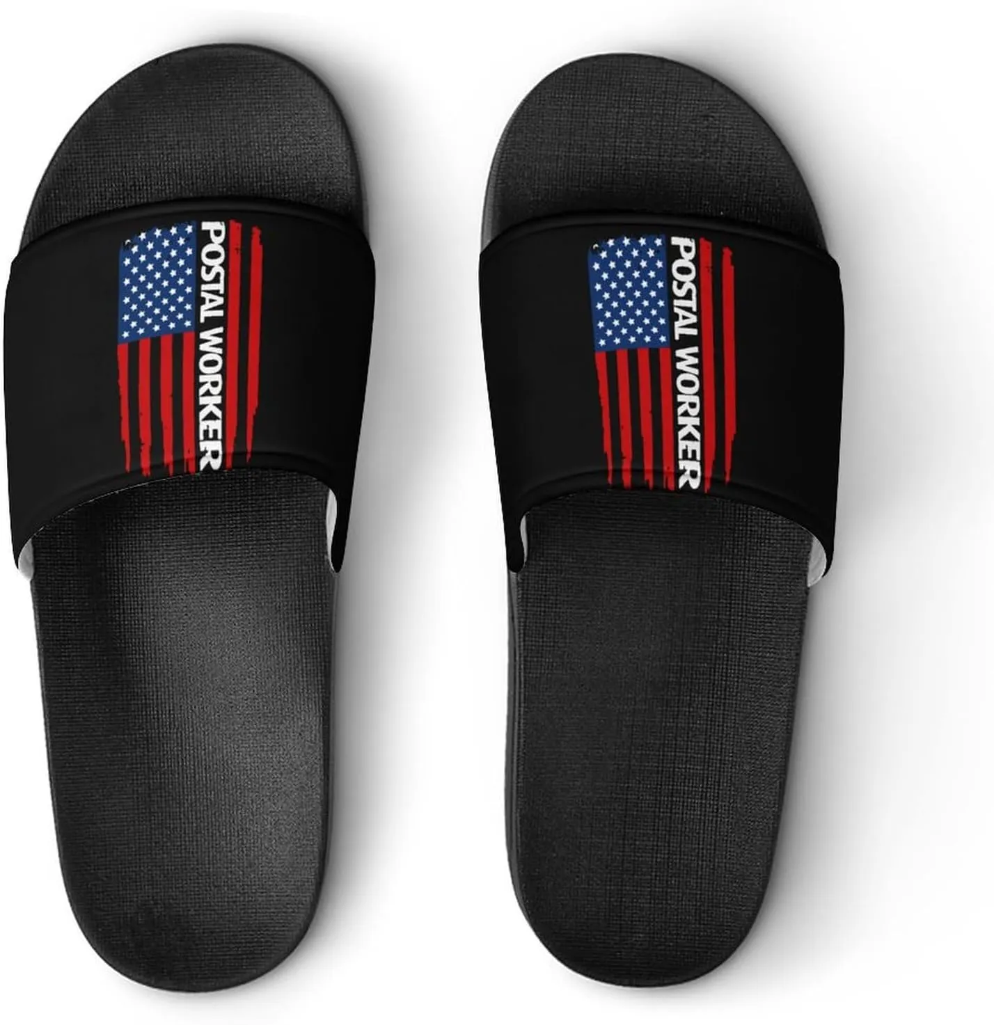 U.S. Postal Worker Flag Funny Slide Sandals Non-Slip PVC Shower Slipper House Shoes Open Toe Slippers for Adult
