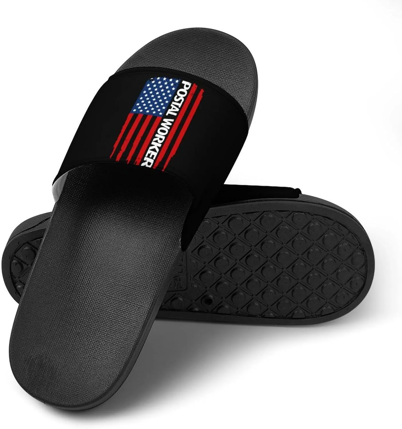 U.S. Postal Worker Flag Funny Slide Sandals Non-Slip PVC Shower Slipper House Shoes Open Toe Slippers for Adult