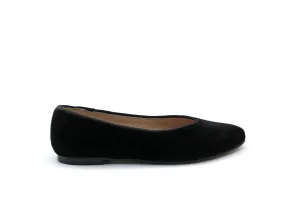 Valencia Black Velvet Pointed Flat