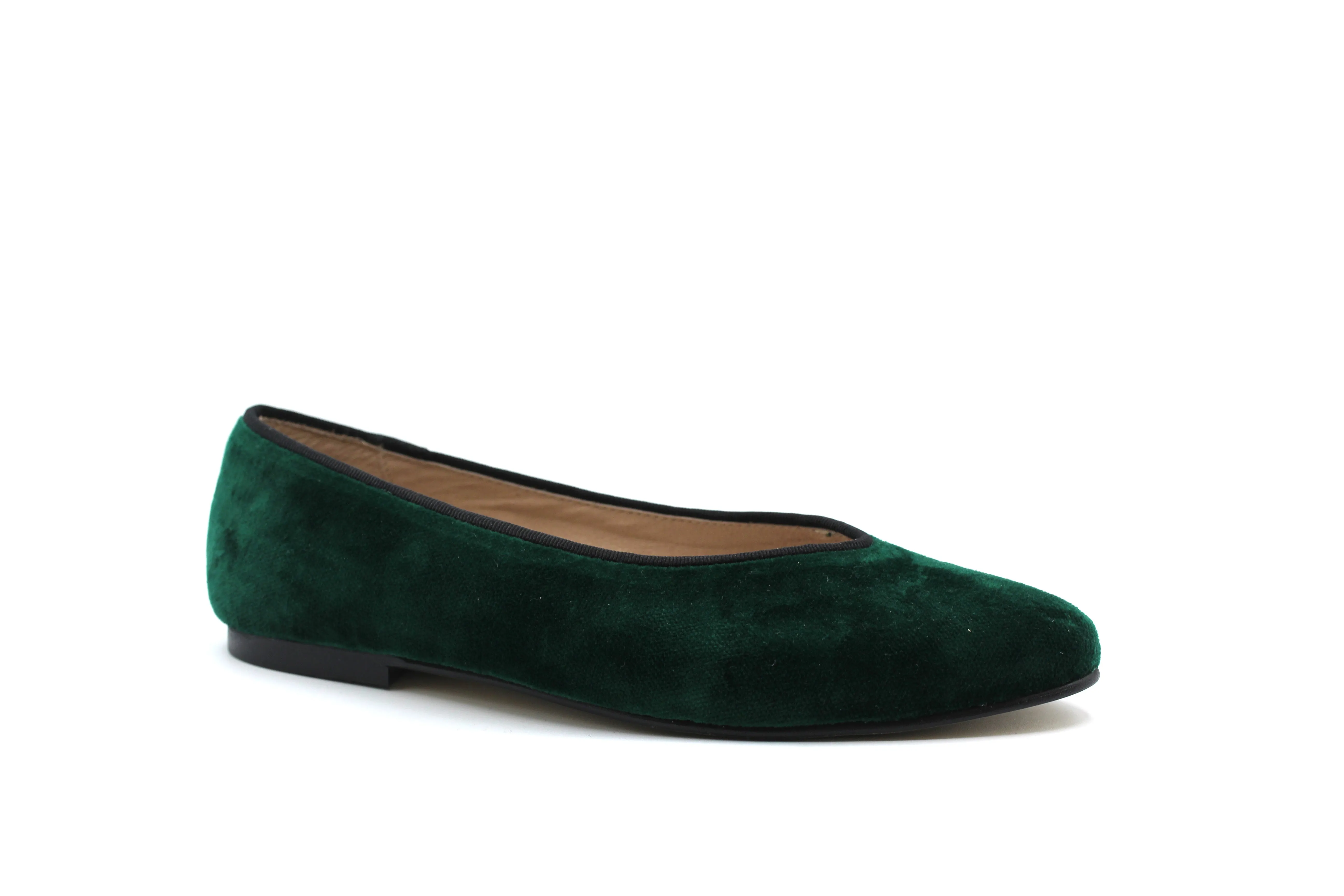 Valencia Green and Black Trim Pointed Flat