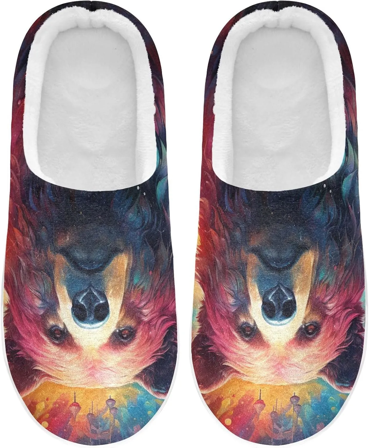 Valentine's Day Red Heart Couple Slippers for Women Men Indoor Slippers Memory Foam Fuzzy Slippers House Shoes for Indoor Outdoor Size 6/7 214a5400