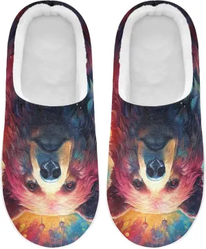Valentine's Day Red Heart Couple Slippers for Women Men Indoor Slippers Memory Foam Fuzzy Slippers House Shoes for Indoor Outdoor Size 6/7 214a5400