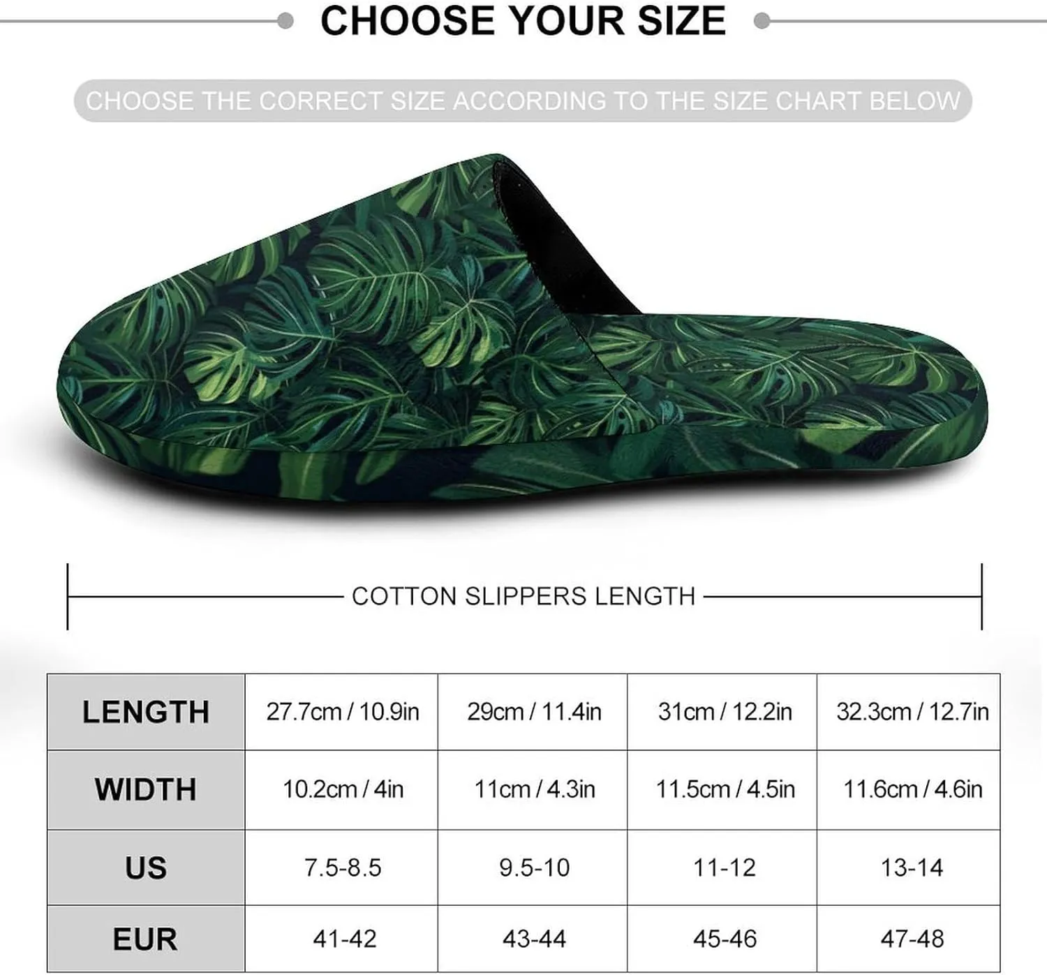 Vibrant Monstera Leaves Men's Slipper Non Slip Comfortable Winter Warm Home Shoes Indoor Slippers