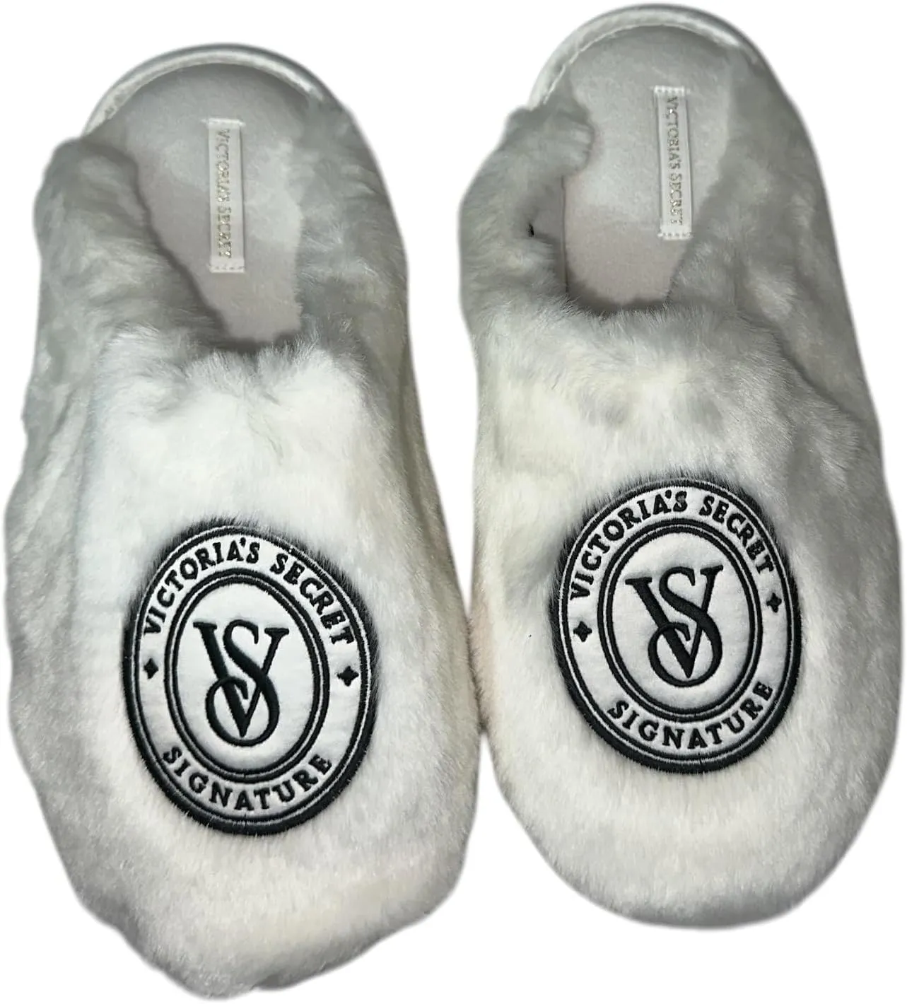 Victoria's Secret Closed Toe Faux Fur Slipper Color White New