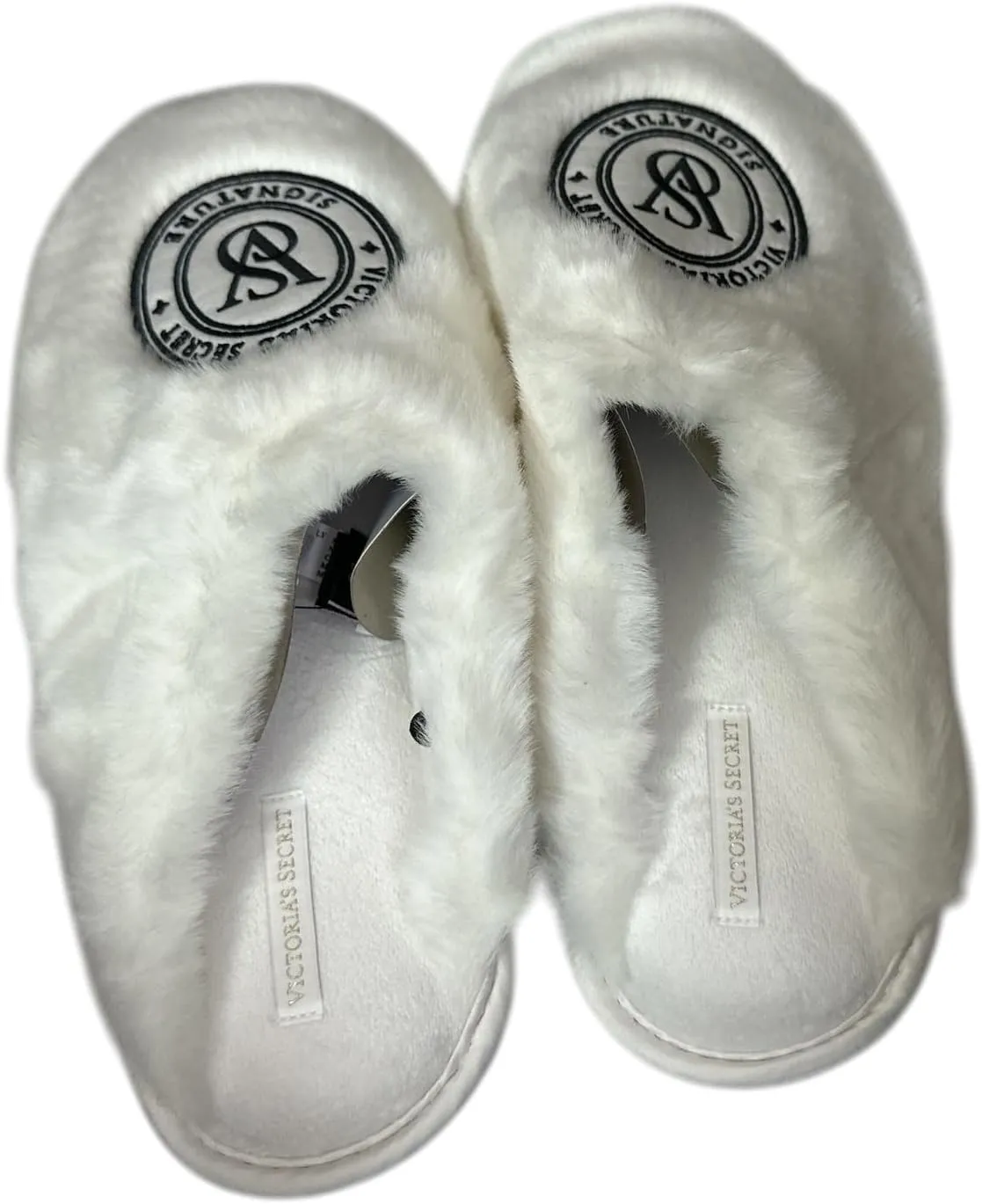 Victoria's Secret Closed Toe Faux Fur Slipper Color White New