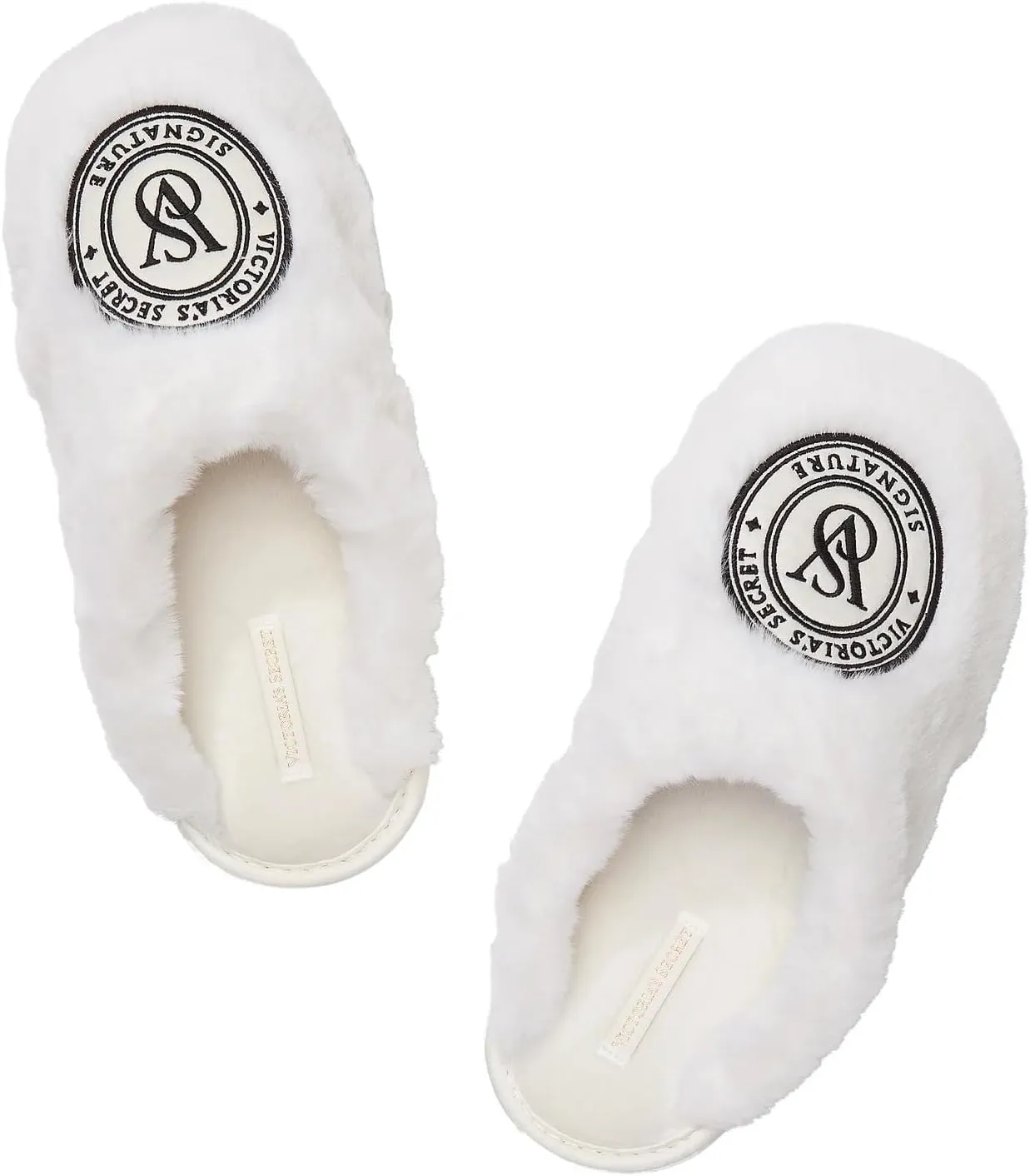 Victoria's Secret Closed Toe Faux Fur Slipper Color White New