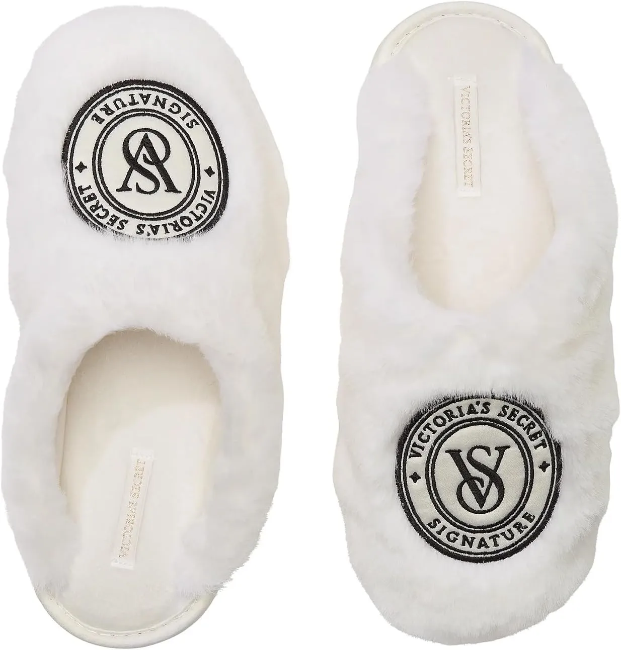 Victoria's Secret Closed Toe Faux Fur Slipper Color White New