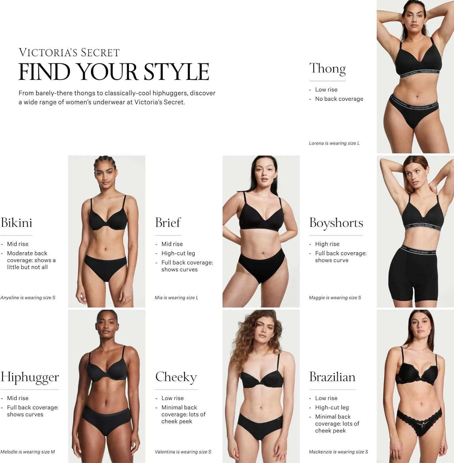 Victoria's Secret Women's Lace Thong Underwear, Panties for Women, Multi Pack (XS-XXL)
