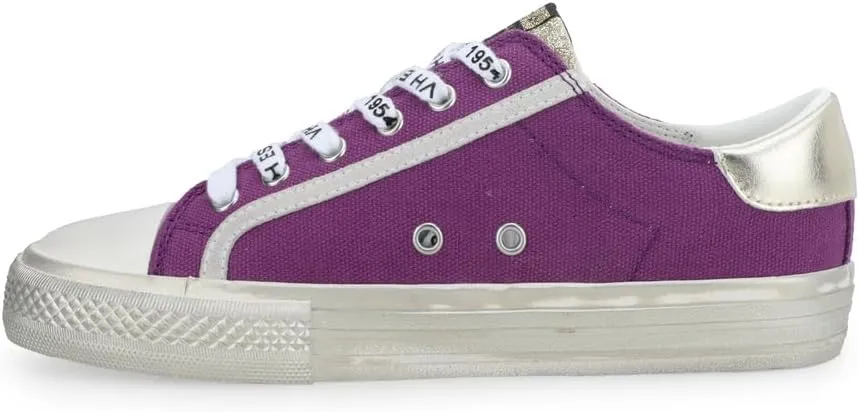 Vintage Havana Womens Alive Glitter Metallic Lace Up Sneakers Shoes Casual - Purple