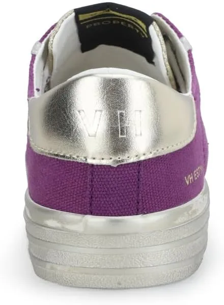 Vintage Havana Womens Alive Glitter Metallic Lace Up Sneakers Shoes Casual - Purple