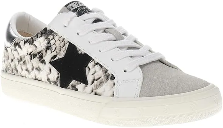 Vintage Havana Womens Grande Print Metallic Slip On Sneakers Shoes Casual - Grey