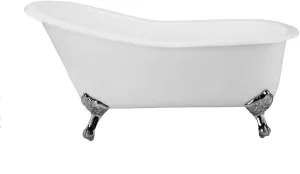 Vintage Tub & Bath Charlotte 54 Inch Cast Iron Slipper Clawfoot Tub - No Faucet Drillings
