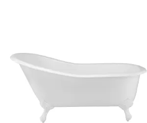 Vintage Tub & Bath Charlotte 54 Inch Cast Iron Slipper Clawfoot Tub - No Faucet Drillings