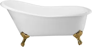 Vintage Tub & Bath Charlotte 54 Inch Cast Iron Slipper Clawfoot Tub - No Faucet Drillings