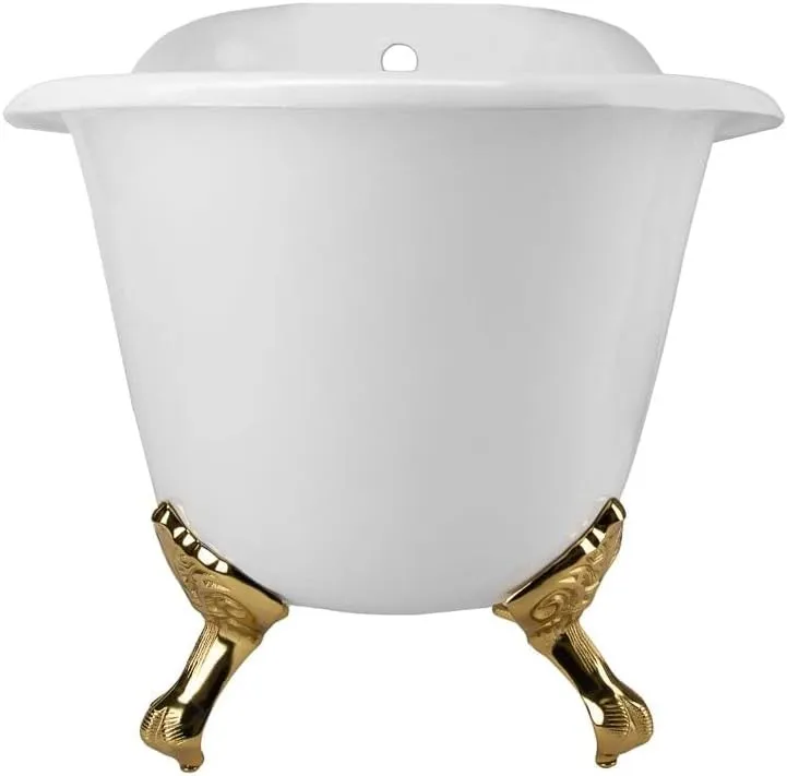 Vintage Tub & Bath Charlotte 54 Inch Cast Iron Slipper Clawfoot Tub - No Faucet Drillings