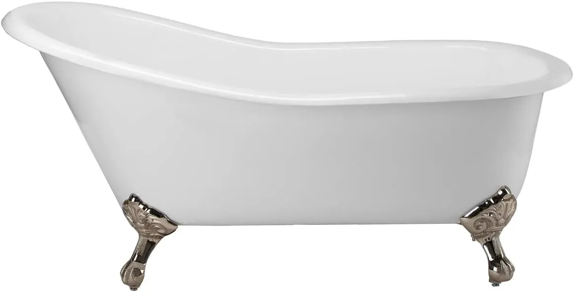Vintage Tub & Bath Charlotte 54 Inch Cast Iron Slipper Clawfoot Tub - No Faucet Drillings