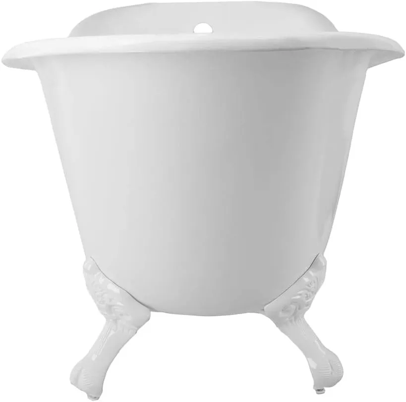 Vintage Tub & Bath Charlotte 54 Inch Cast Iron Slipper Clawfoot Tub - No Faucet Drillings