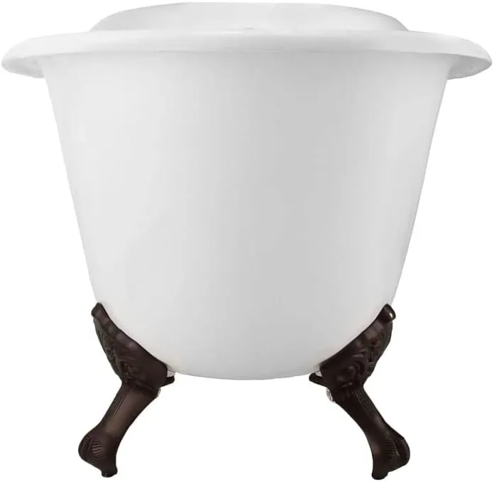 Vintage Tub & Bath Charlotte 54 Inch Cast Iron Slipper Clawfoot Tub - No Faucet Drillings