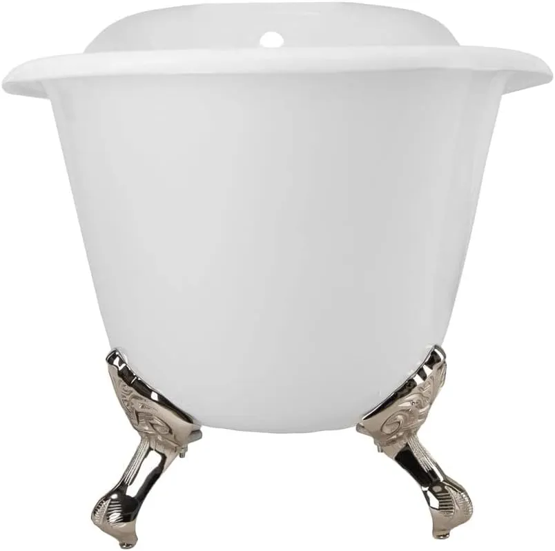 Vintage Tub & Bath Charlotte 54 Inch Cast Iron Slipper Clawfoot Tub - No Faucet Drillings