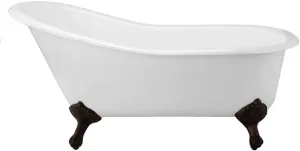 Vintage Tub & Bath Charlotte 54 Inch Cast Iron Slipper Clawfoot Tub - No Faucet Drillings