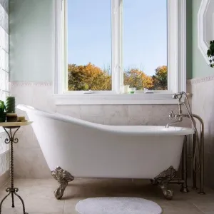 Vintage Tub & Bath Charlotte 60 Inch Cast Iron Slipper Clawfoot Tub - No Faucet Drillings