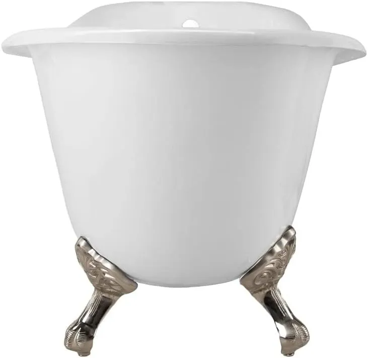 Vintage Tub & Bath Charlotte 60 Inch Cast Iron Slipper Clawfoot Tub - No Faucet Drillings