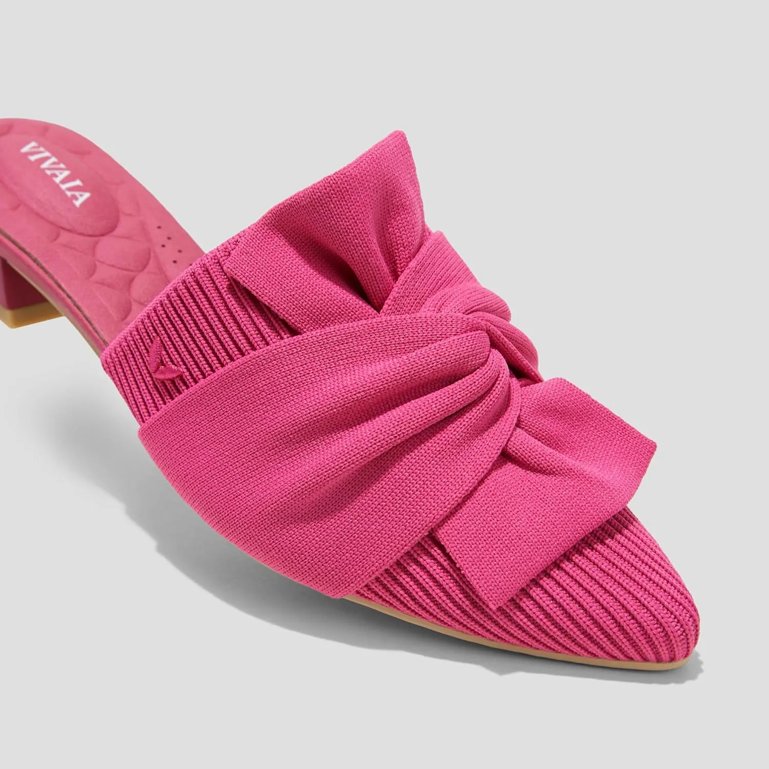 VIVAIA Yaffa Pro Mules for Women Slip On Pointed-Toe Knot Mules Women's Casual Slip on Washable Comfortable Shoes Pointed-Toe Style