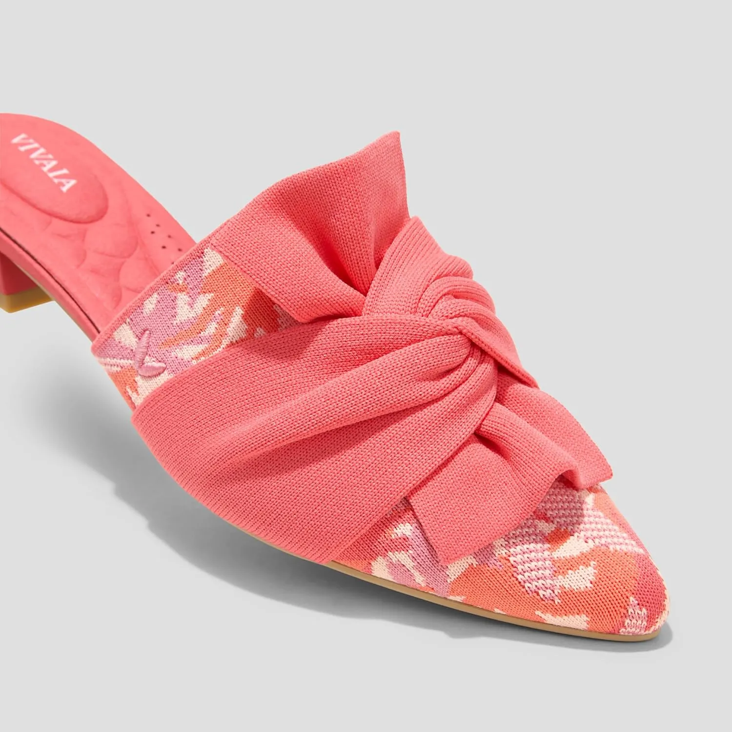 VIVAIA Yaffa Pro Mules for Women Slip On Pointed-Toe Knot Mules Women's Casual Slip on Washable Comfortable Shoes Pointed-Toe Style