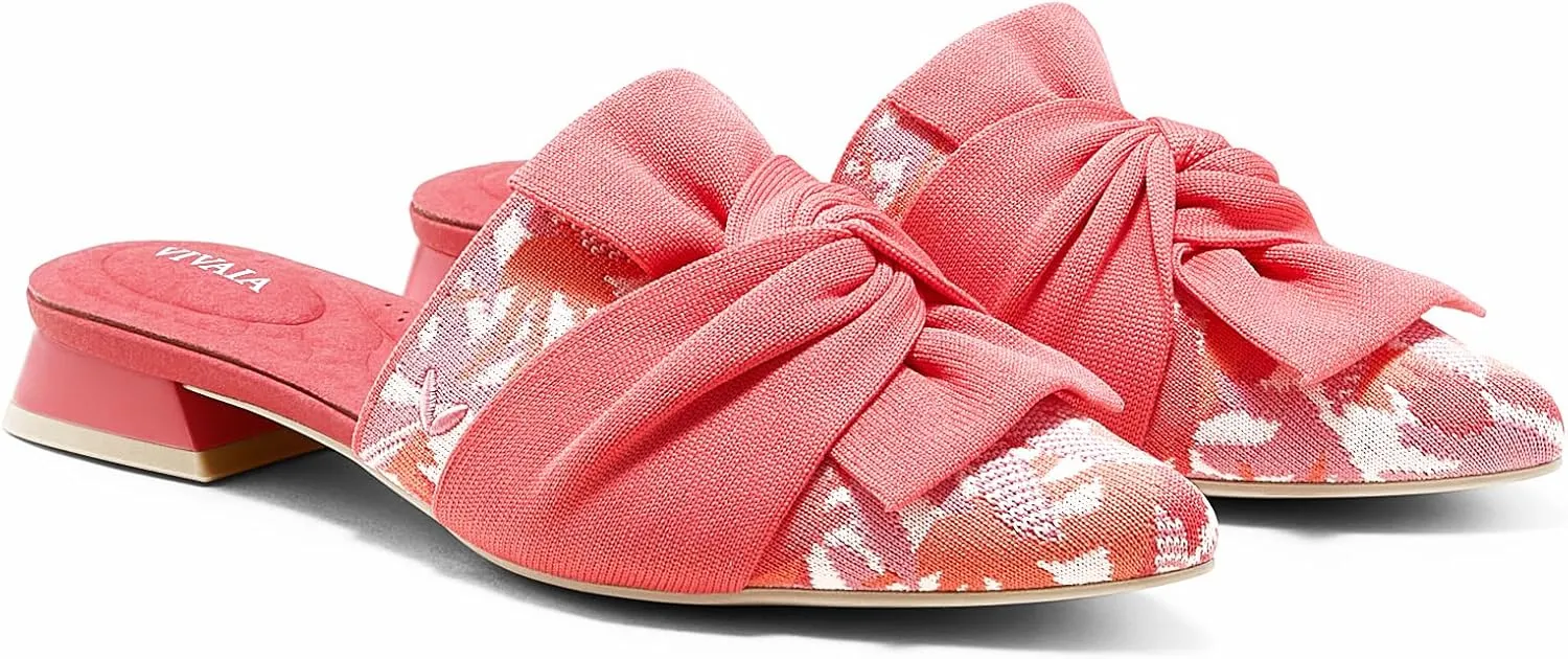 VIVAIA Yaffa Pro Mules for Women Slip On Pointed-Toe Knot Mules Women's Casual Slip on Washable Comfortable Shoes Pointed-Toe Style
