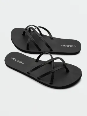 VOLCOM NEW SCHOOL II WOMENS SANDAL- BLACKOUT