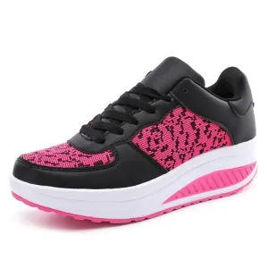 Waterproof Leather Wedge Platform Sneaker