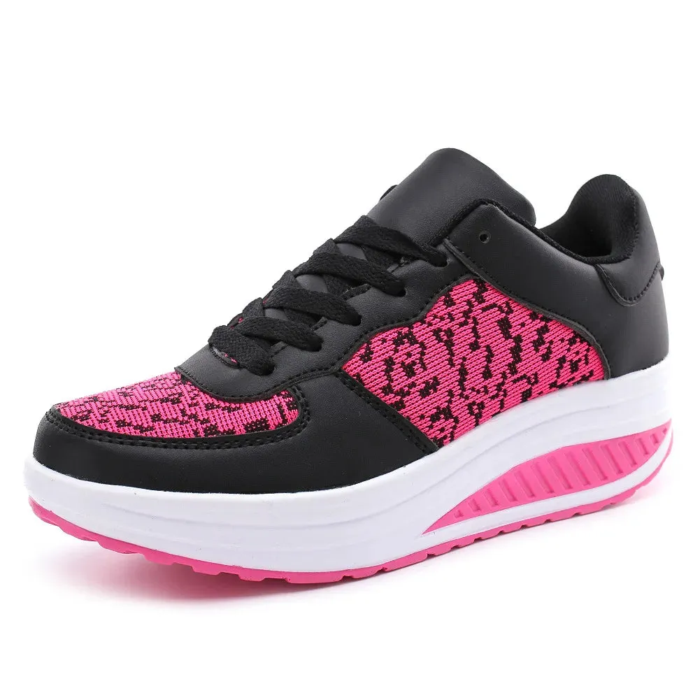 Waterproof Leather Wedge Platform Sneaker