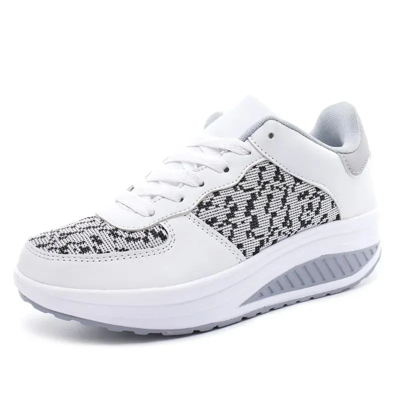 Waterproof Leather Wedge Platform Sneaker