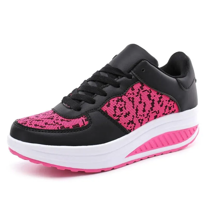 Waterproof Leather Wedge Platform Sneaker
