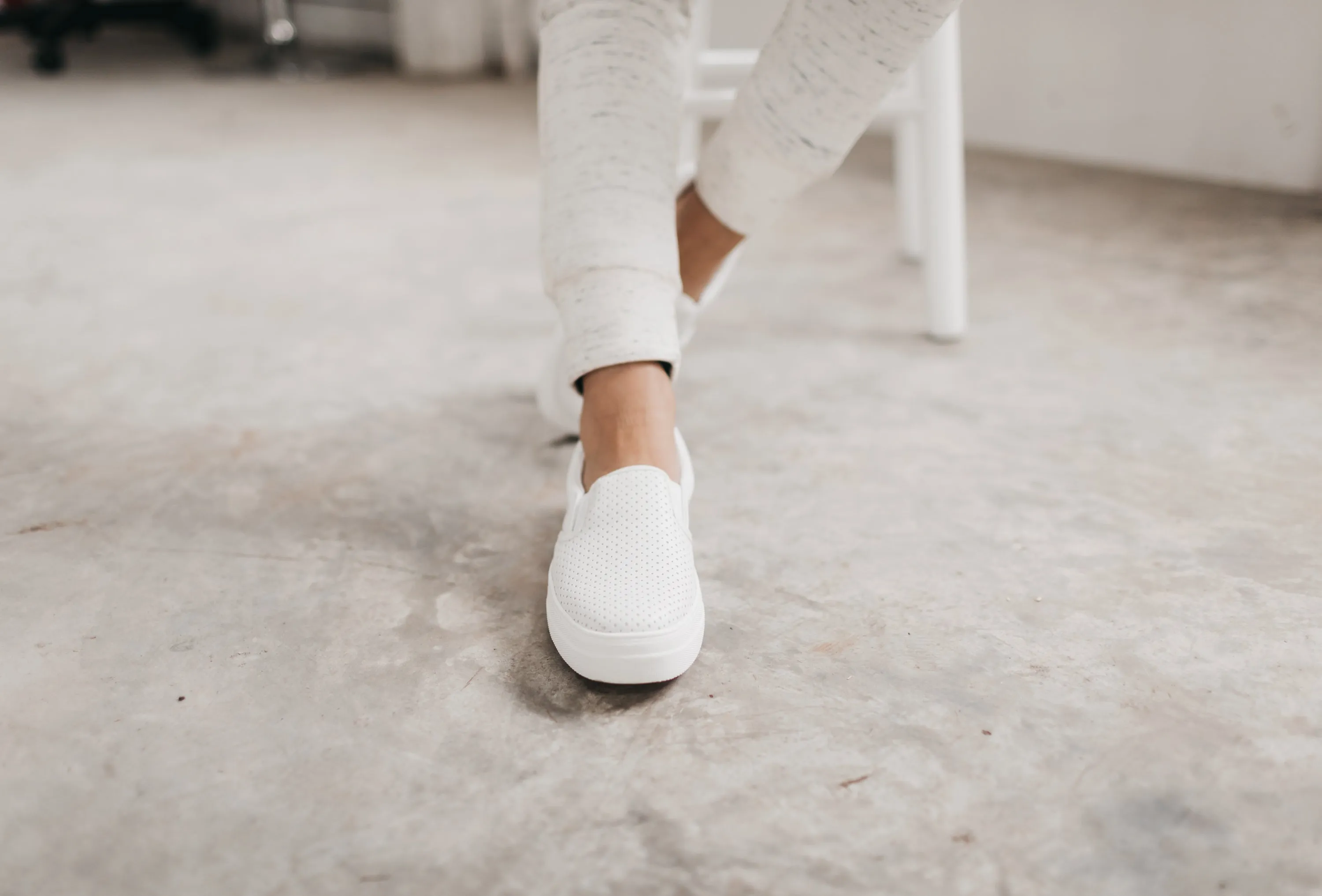 White Basic Platform Sneaker