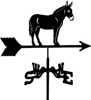 wind vane Horse Mule with Roof Mount Weathercock Stainless Steel Weather Vane Roof Garden Decorations for Outdoor Farm Yard Mount Yard Decor