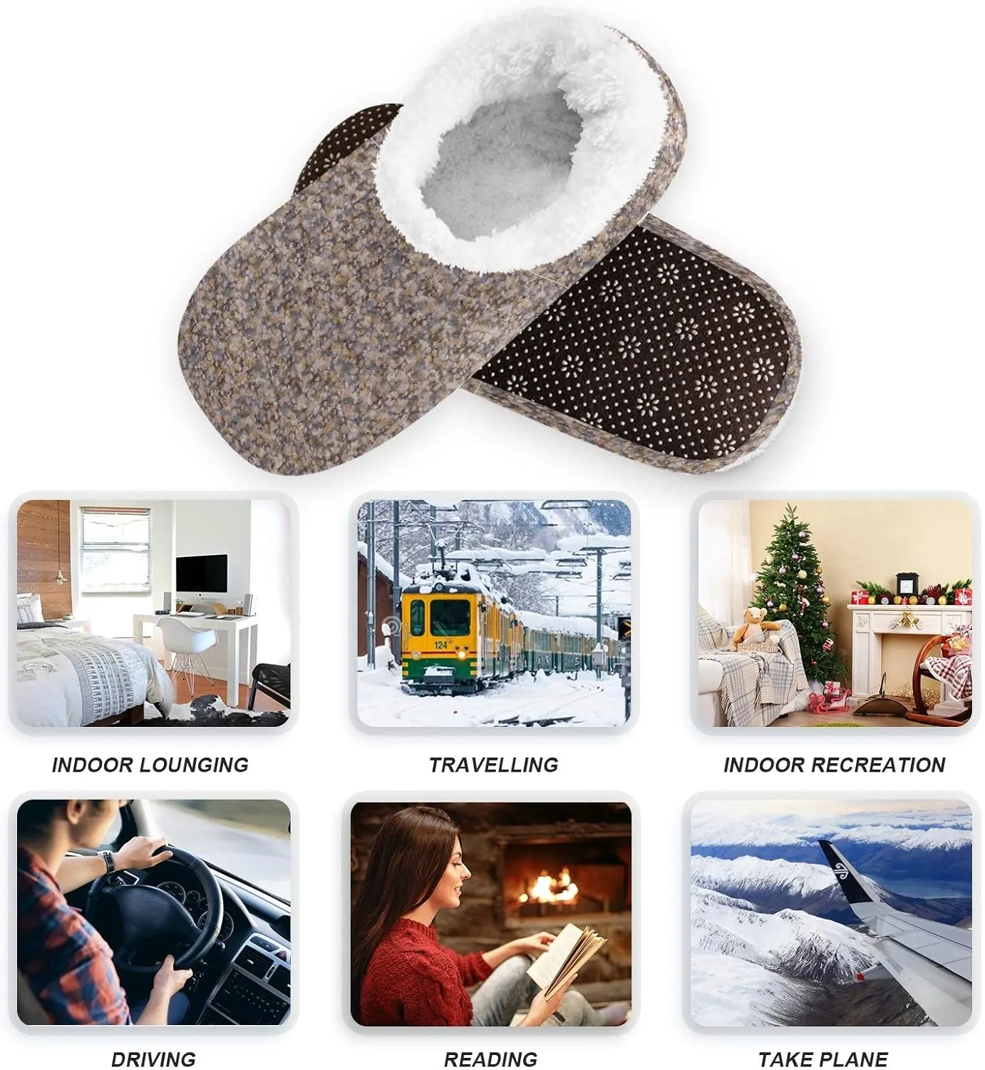 Winter House Slippers for Women/Men with Red And Yellow Autumn Maple Leaves Element Cozy Fleece Slippers