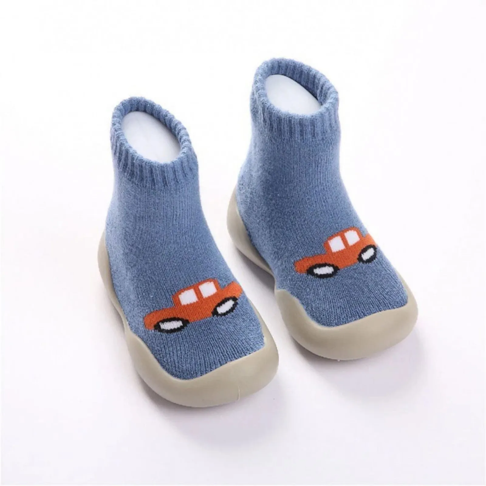 Winter Slipper Socks Warm Anti-slip Soft Toddler Baby Cotton Shoes Blue M
