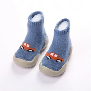 Winter Slipper Socks Warm Anti-slip Soft Toddler Baby Cotton Shoes Blue M