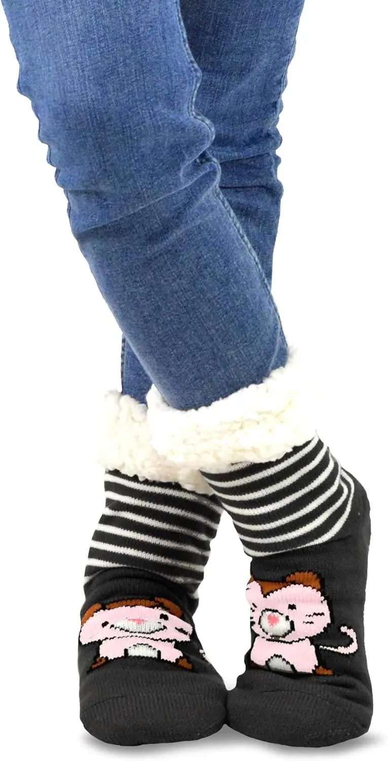 Winter Thick Thermal Double Layer Crew Socks for Adults 3 Pair Christmas Santa Snowman Deer Cat Dog Ski Socks