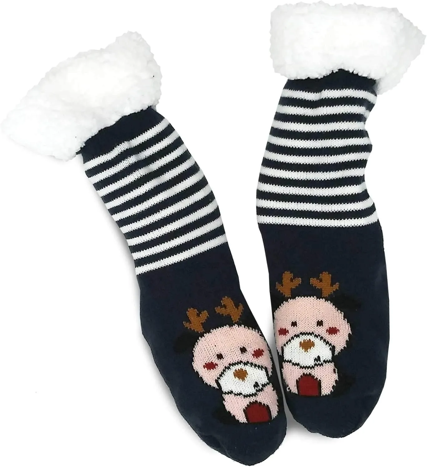 Winter Thick Thermal Double Layer Crew Socks for Adults 3 Pair Christmas Santa Snowman Deer Cat Dog Ski Socks