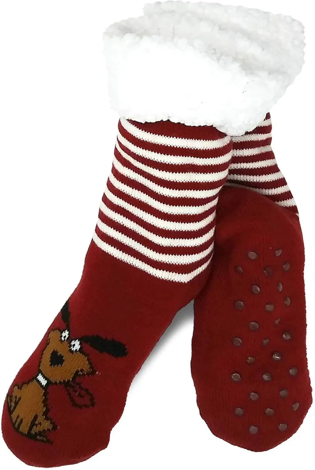 Winter Thick Thermal Double Layer Crew Socks for Adults 3 Pair Christmas Santa Snowman Deer Cat Dog Ski Socks
